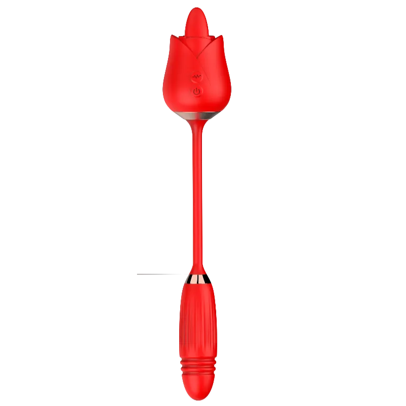 MELO Clit Licking & Thrusting Rose Vibrator
