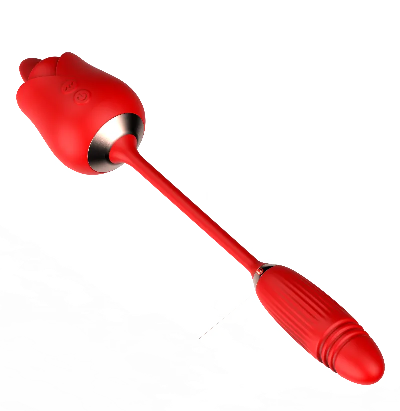 MELO Clit Licking & Thrusting Rose Vibrator