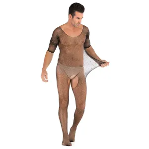 Men's Long Sleeved One-piece Shiny with Diamond