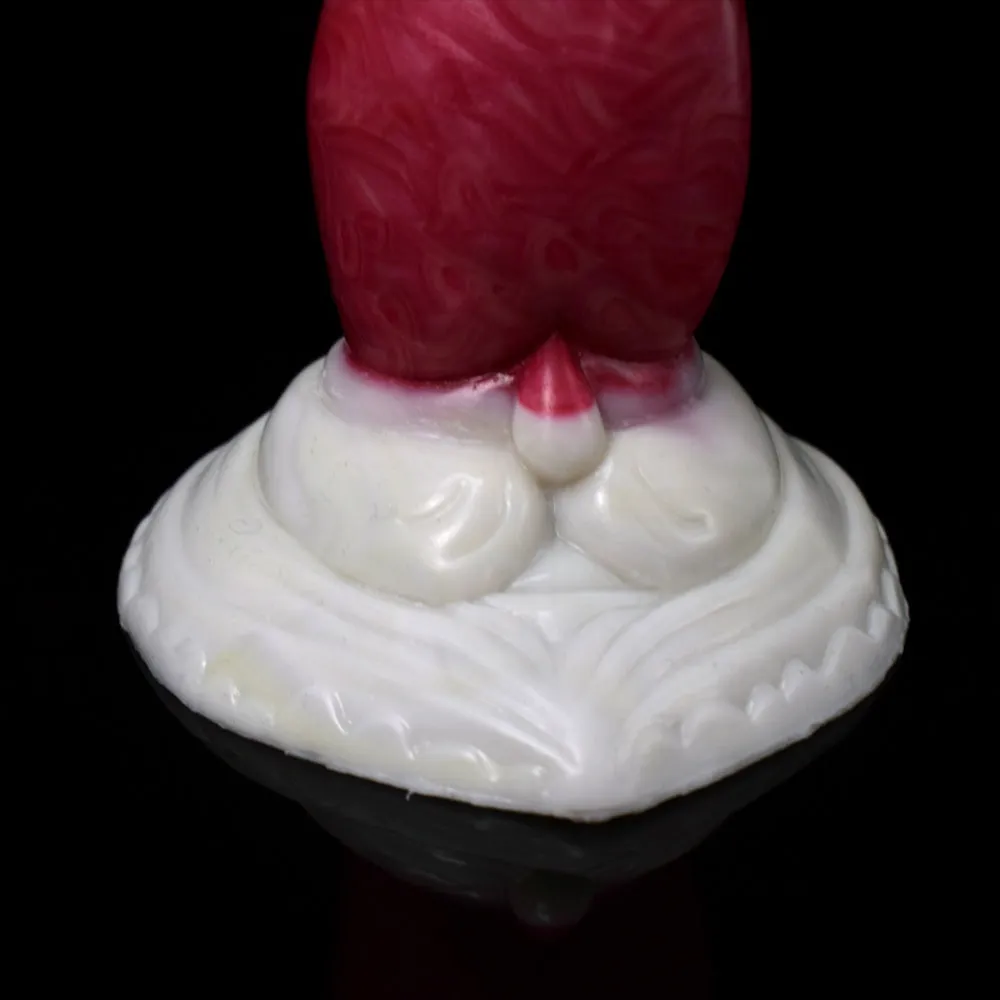 Monster Big Belly Glossy Swirly Patterns Silicone Dildo With Suction Cup