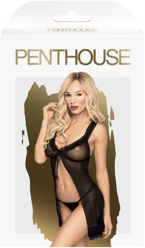 Penthouse After Sunset Black Mini Dress with Thong