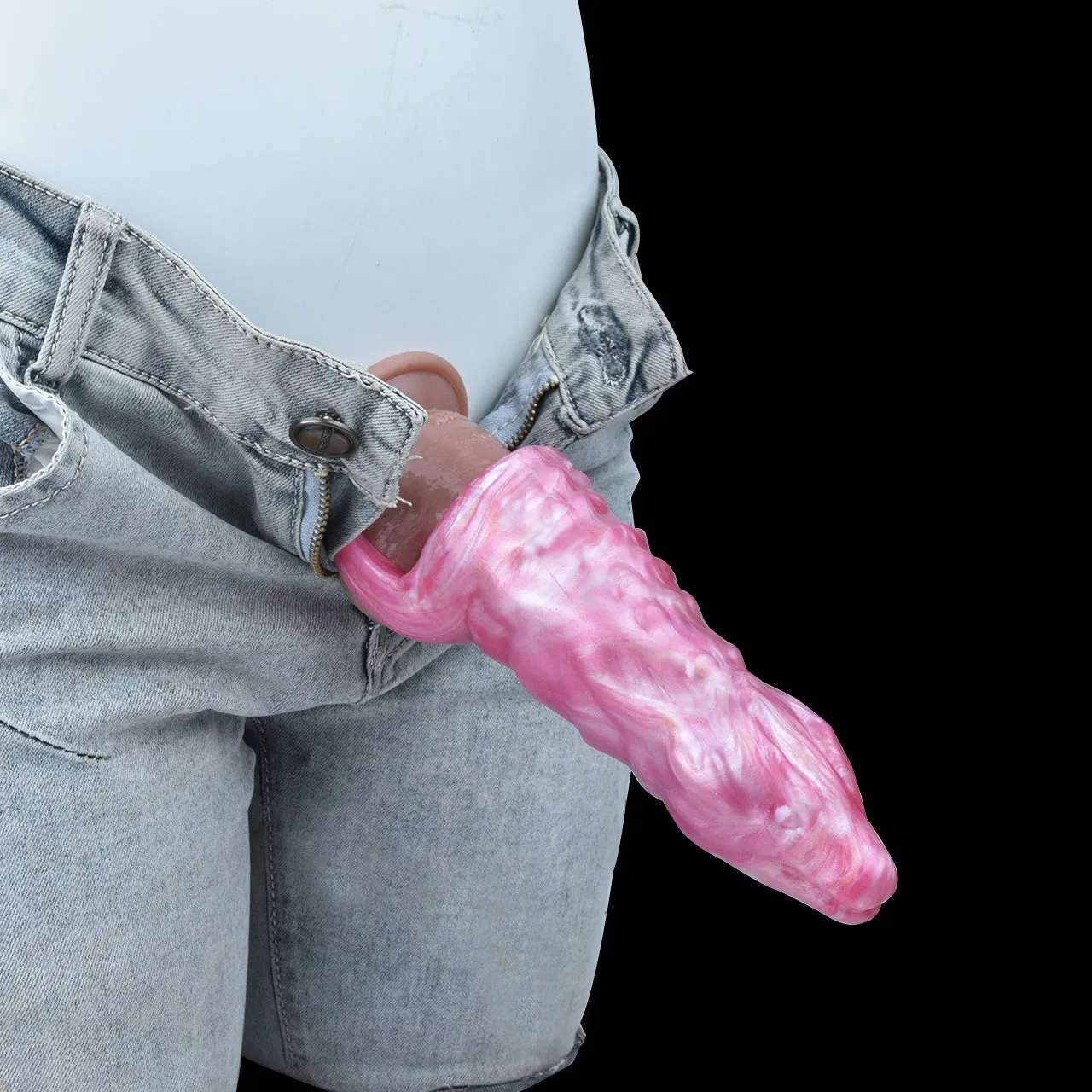 Pink Fantasy Cock Sleeve Sheath Extender - Dragon Dildo Cocksleeve Penis Extension
