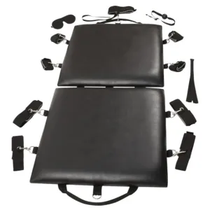 Placă pliabilă YOU2TOYS Bondage Board. mobilier căptușit pentru jocuri BDSM. cu cătușe. zgardă. căluș. bici și mască incluse