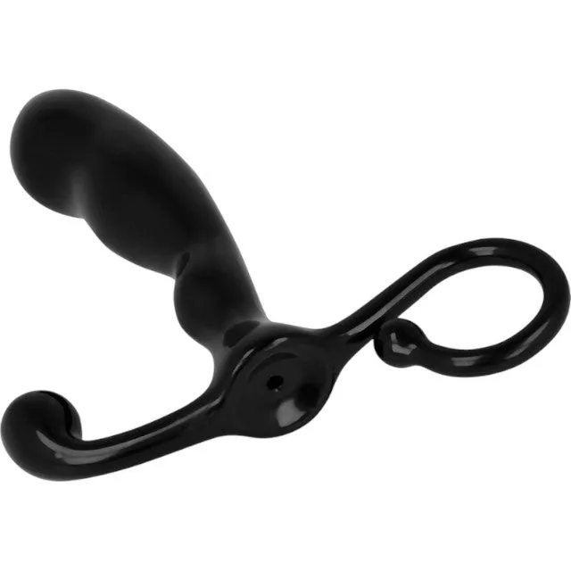 Plug anal OHMAMA cu inel pentru extractie. design ergonomic si silicon moale. lungime inserabila 11.5cm. negru