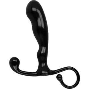 Plug anal OHMAMA cu inel pentru extractie. design ergonomic si silicon moale. lungime inserabila 11.5cm. negru