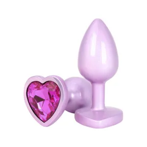 Plug anal TOYJOY Time to Shine. din aluminiu. cu bază în formă de inimă. lungime 7 cm. diametru 2.6 cm. culoare roz (10673P)