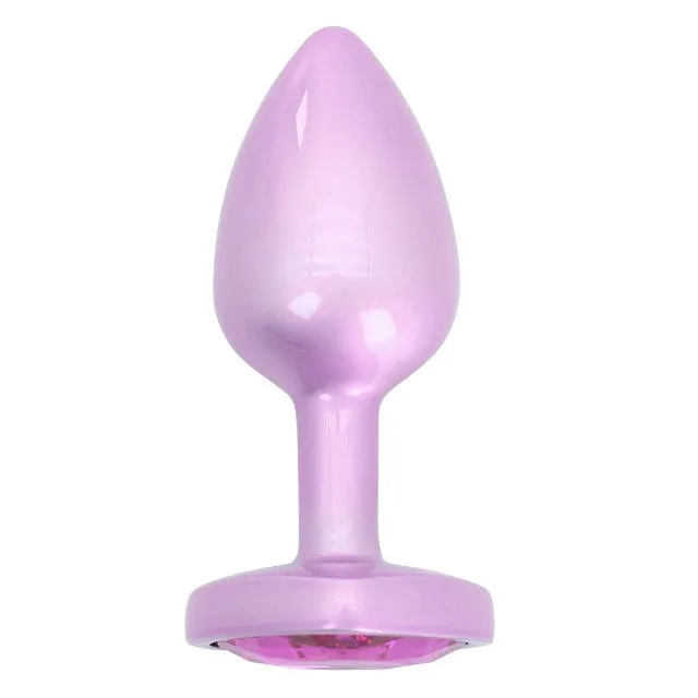 Plug anal TOYJOY Time to Shine. din aluminiu. cu bază în formă de inimă. lungime 7 cm. diametru 2.6 cm. culoare roz (10673P)