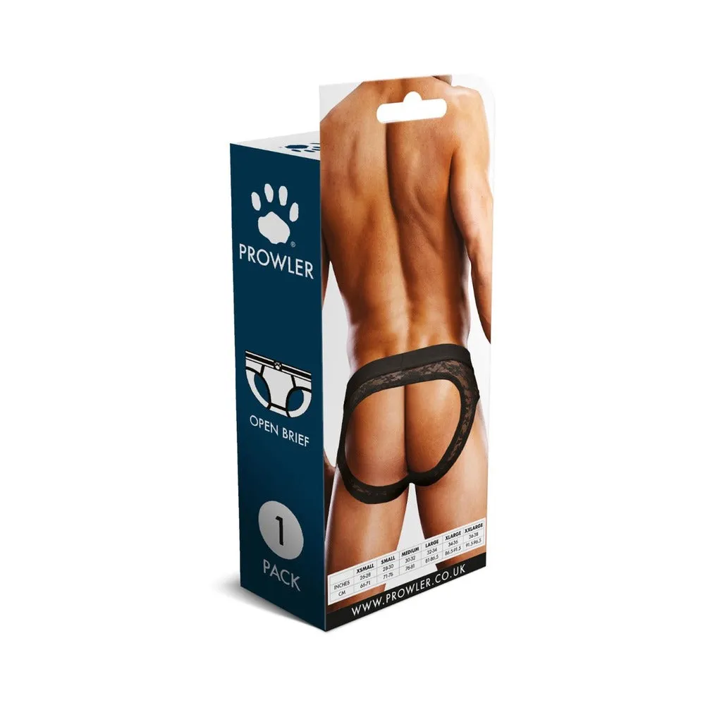 Prowler Lace Open Brief Black L