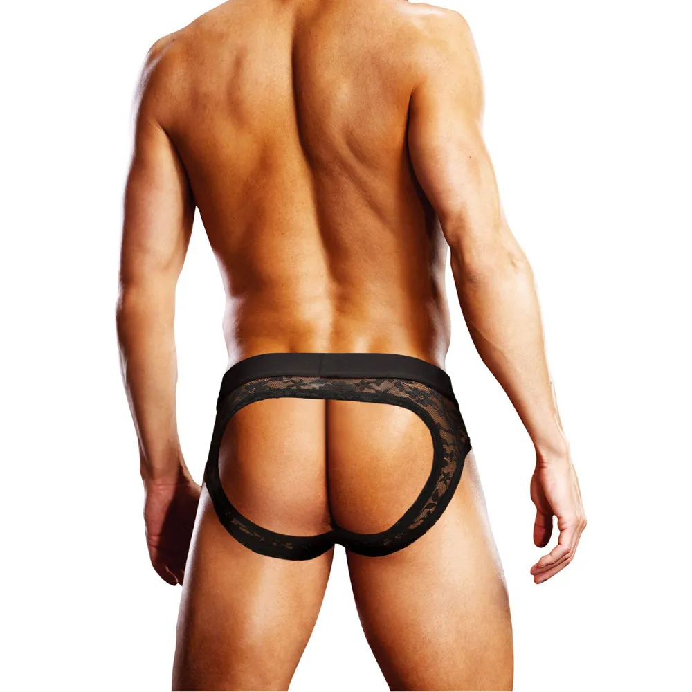 Prowler Lace Open Brief Black L