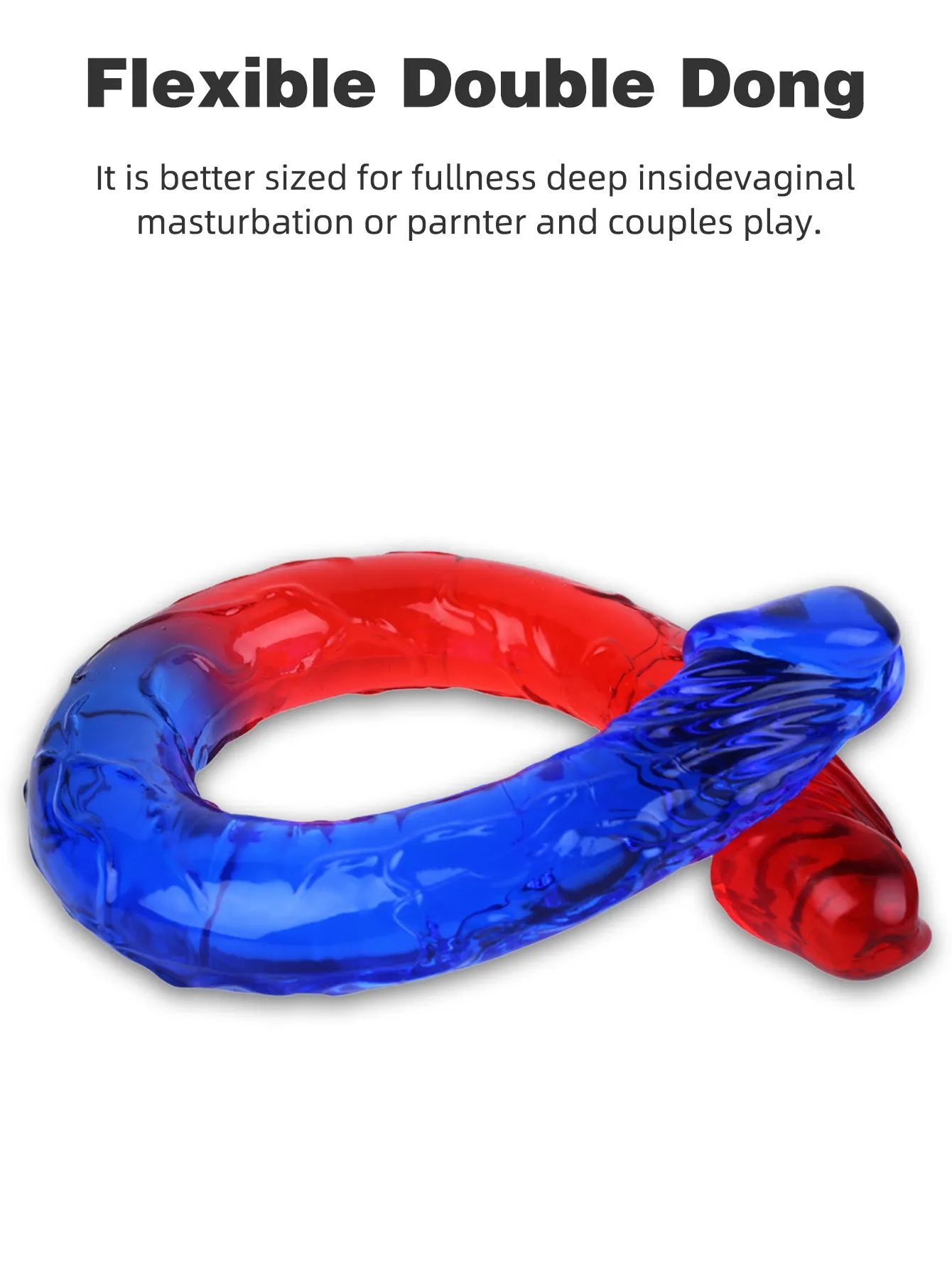 Rainbow Double Sided Dildo - 12 inch Silicone Realistic Anal Dildo Couple Sex Toys