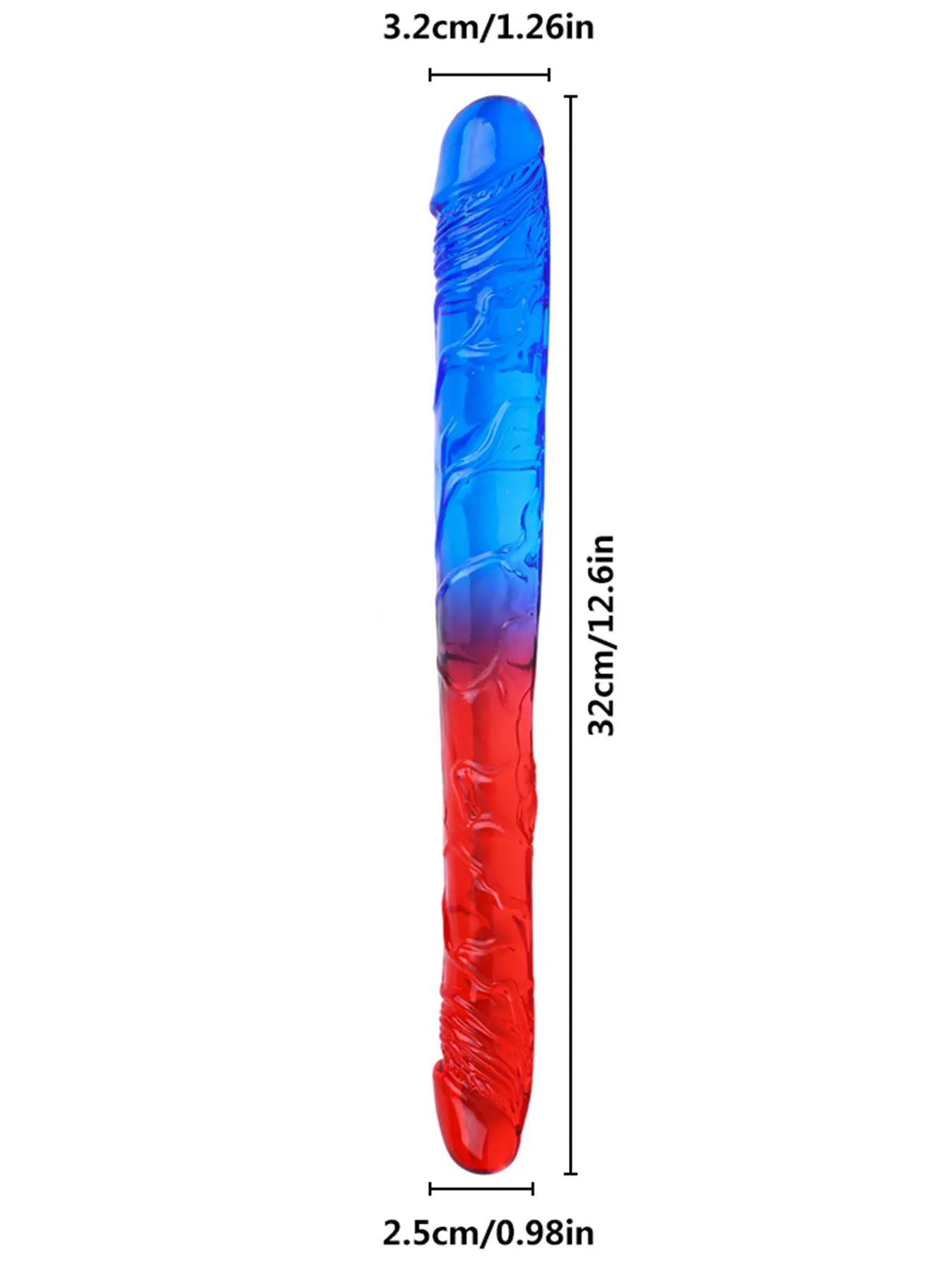 Rainbow Double Sided Dildo - 12 inch Silicone Realistic Anal Dildo Couple Sex Toys