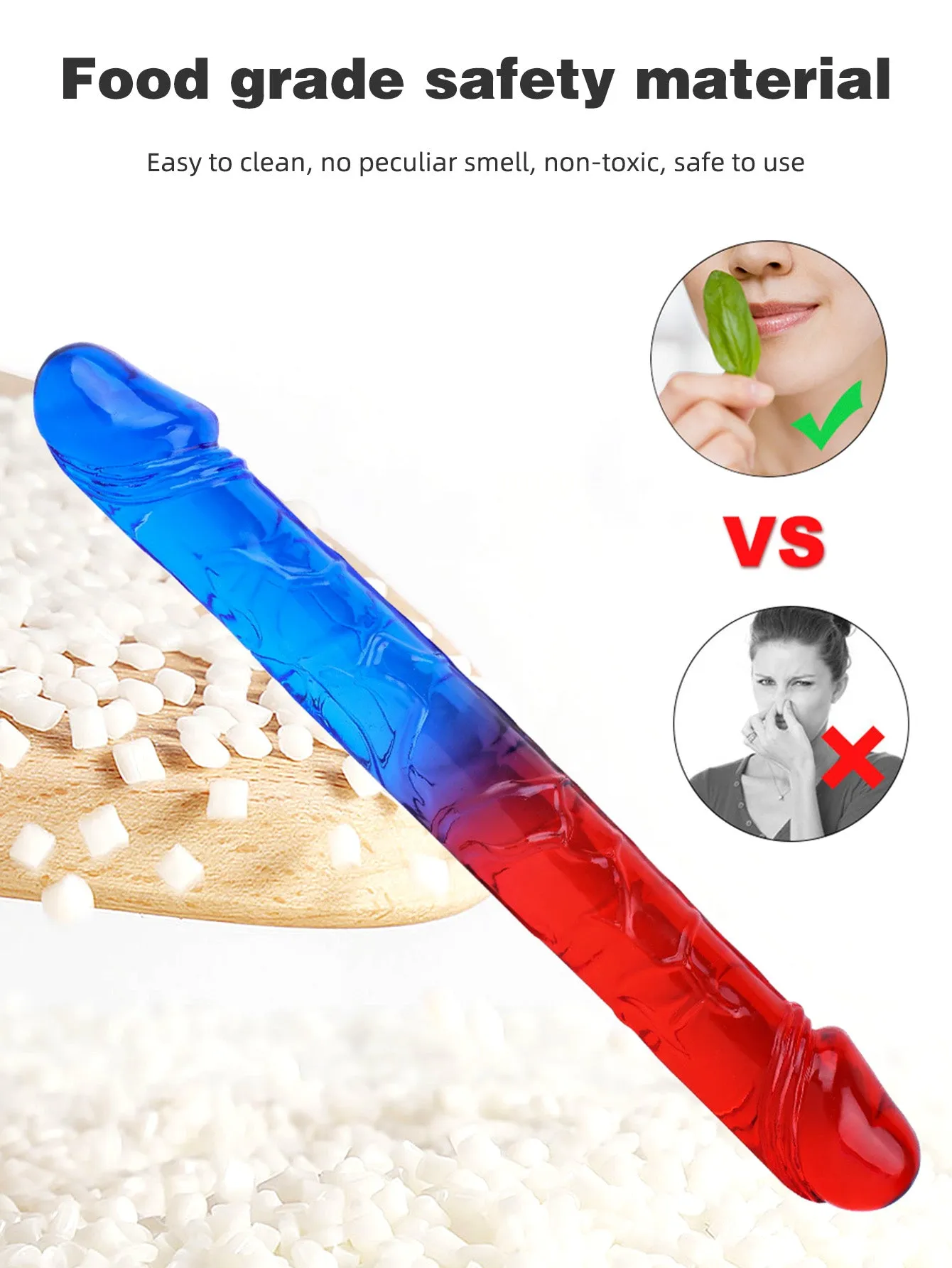 Rainbow Double Sided Dildo - 12 inch Silicone Realistic Anal Dildo Couple Sex Toys