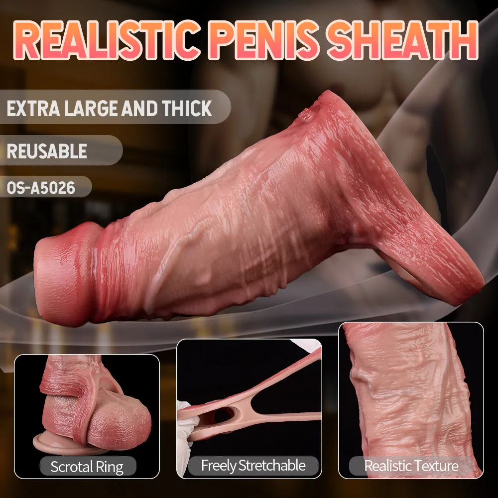 Realistic Penis Sleeve Sheath - Open-end Male Masturbatering Cocksleeve Sex Toys
