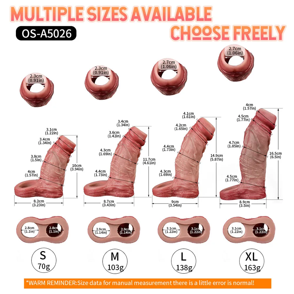 Realistic Penis Sleeve Sheath - Open-end Male Masturbatering Cocksleeve Sex Toys