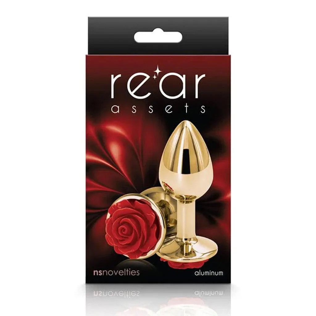 Red Rose Butt Plug. Gold