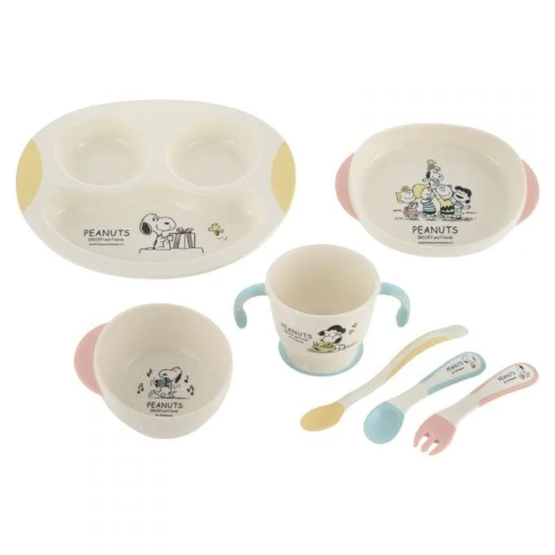 Richell - Vintage Snoopy Peanut Collection Step Up Stage 1-3 Baby Tableware Dining Dish Set