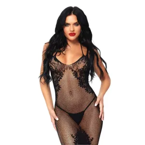 Rochie sexy LEG AVENUE Sexy Seamless Net and Lace Black Dress. lenjerie erotică din plasă și dantelă. negru. mărime universală. model 86064