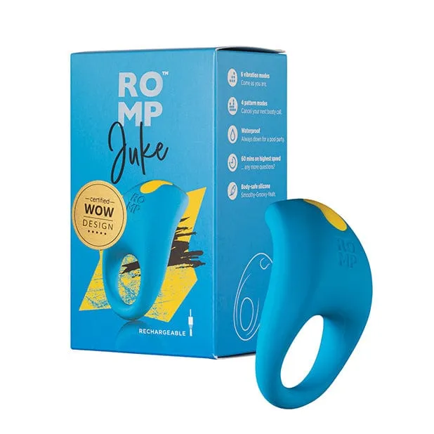 Romp - Juke Vibrating Silicone Cock Ring (Blue)