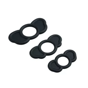 Set 3 inele pentru penis B SERIES POWER Elephant Rings. pentru stimularea erectiei. din silicon. negru. diametre 18 mm / 23 mm / 26mm