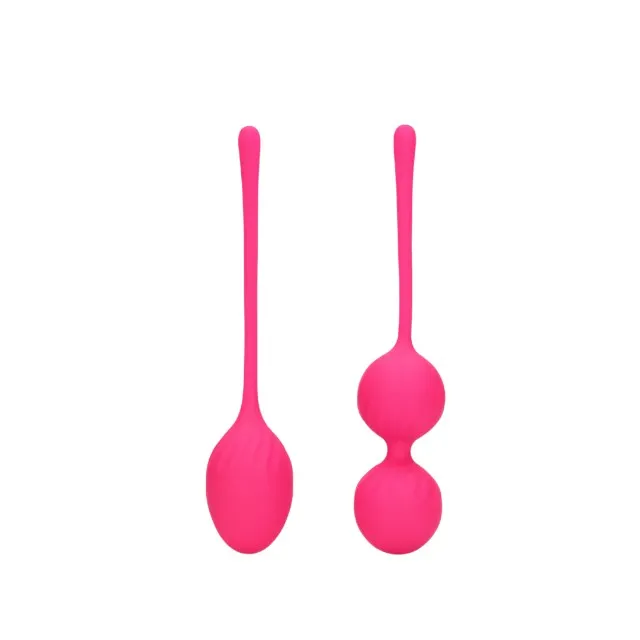 Set bile kegel LOVELINE 2 Piece Thumping Kegel Ball Set. pentru tonifierea mușchilor pelvieni. rezistente la apă. roz