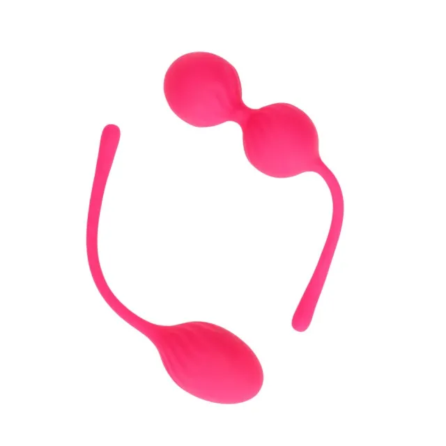 Set bile kegel LOVELINE 2 Piece Thumping Kegel Ball Set. pentru tonifierea mușchilor pelvieni. rezistente la apă. roz