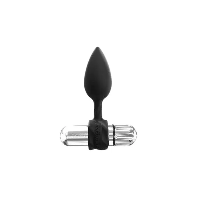 Set plug anal BATHMATE Anal Training Plugs Vibe. 3 dopuri anale   vibrator bullet cu 10 funcții de vibrație. negru cu argintiu