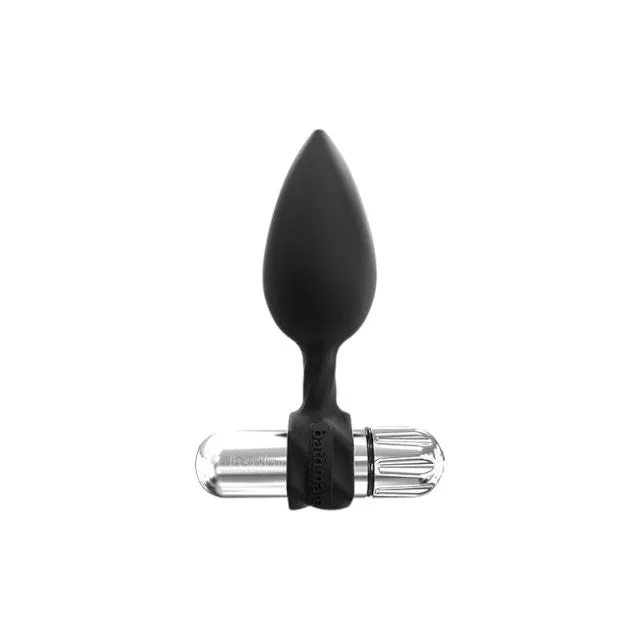 Set plug anal BATHMATE Anal Training Plugs Vibe. 3 dopuri anale   vibrator bullet cu 10 funcții de vibrație. negru cu argintiu