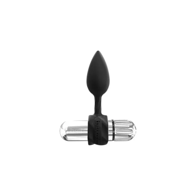 Set plug anal BATHMATE Anal Training Plugs Vibe. 3 dopuri anale   vibrator bullet cu 10 funcții de vibrație. negru cu argintiu