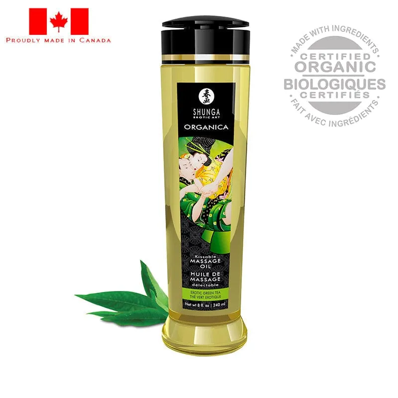 Shunga Erotic Organica Massage Oil Green Tea 8oz