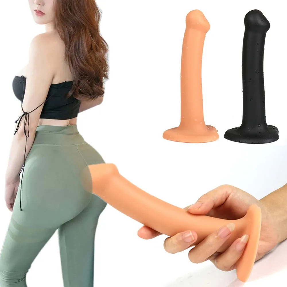 Slender Anal Dildo Butt Plug - Silicone Suction Cup Dildo G Spot Prostate Massage