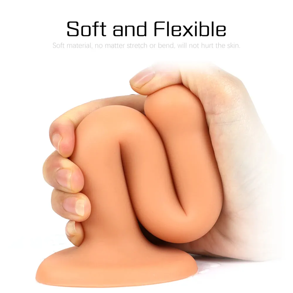 Slender Anal Dildo Butt Plug - Silicone Suction Cup Dildo G Spot Prostate Massage