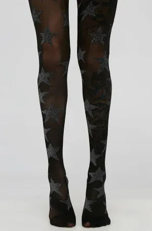 Sparkly Star Tights in Silver