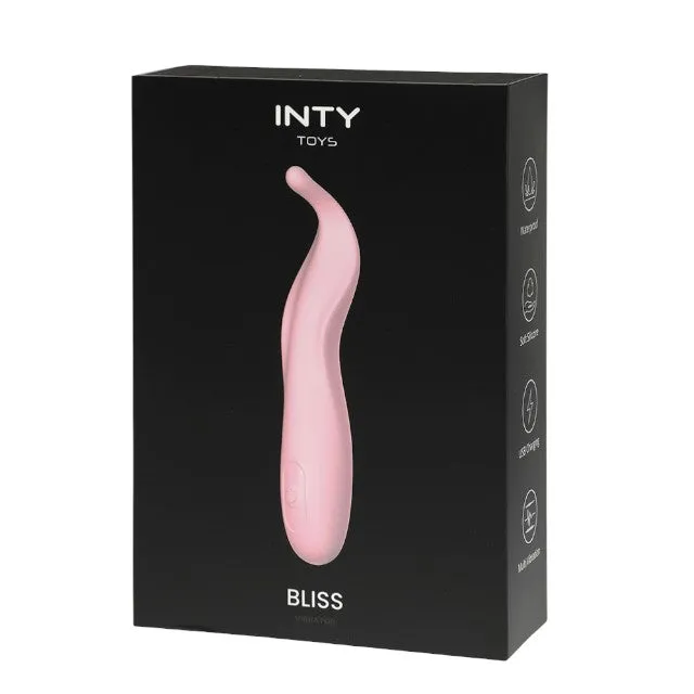 Stimulator clitoris INTY TOYS BLISS. din silicon lichid. cu 10 funcții de vibrații ultra-puternice. rezistent la apă IPX6. roz