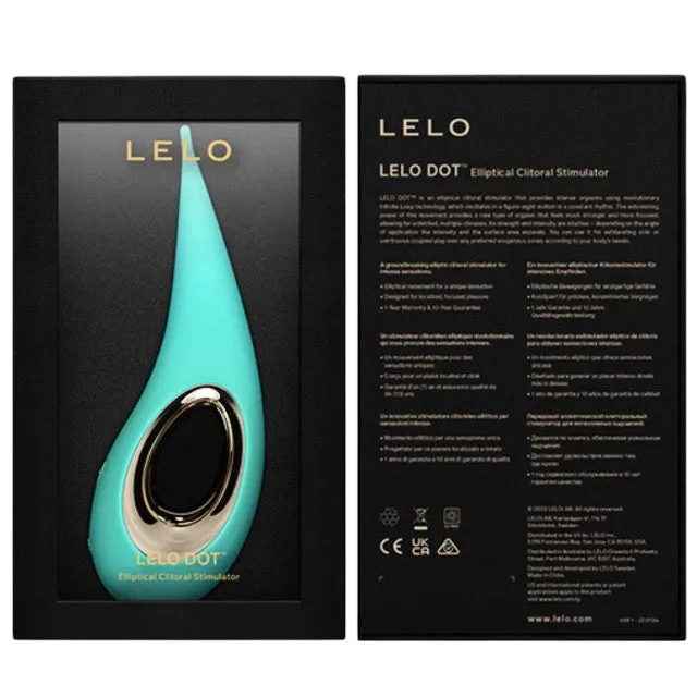 Stimulator clitoris LELO DOT AQUA. din silicon moale. cu mișcări inovatoare în formă de 8. 8 funcții de vibrație. albastru