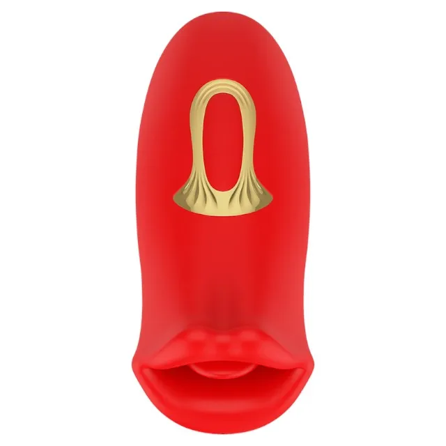 Stimulator clitoris MIA SICILIA Double Pleasure. cu funcție de vibrație și mușcătură. în formă de trandafir. roșu