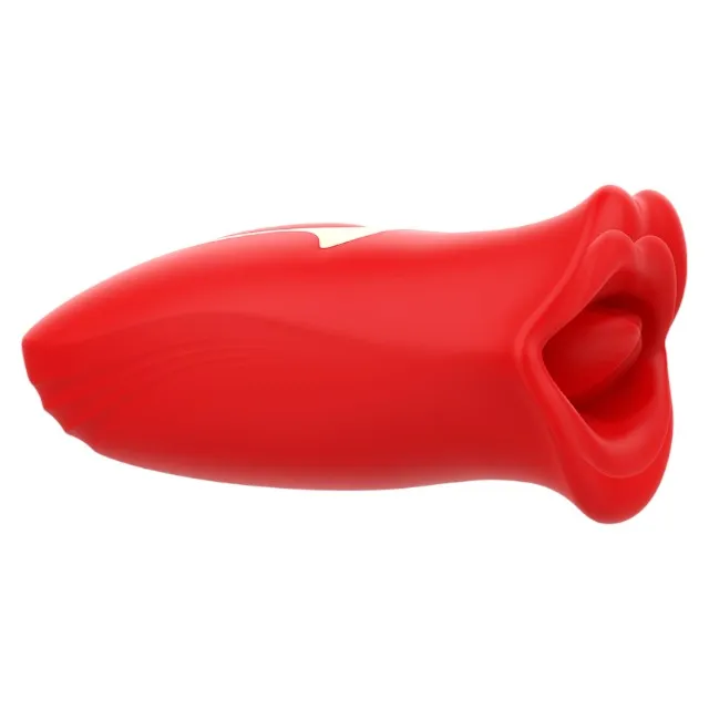 Stimulator clitoris MIA SICILIA Double Pleasure. cu funcție de vibrație și mușcătură. în formă de trandafir. roșu