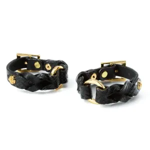 Stockroom x Melanie Rose Wrist Cuffs. Black Exotic