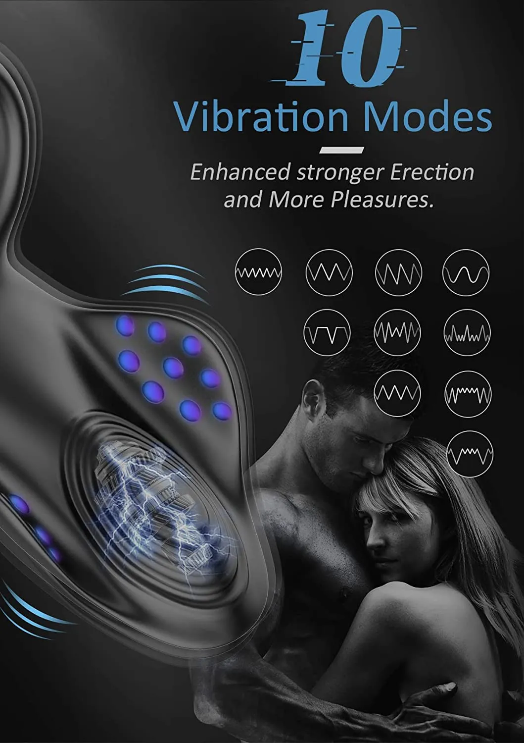 Testicle Vibrator for Men Penis Massager Ring Dildo