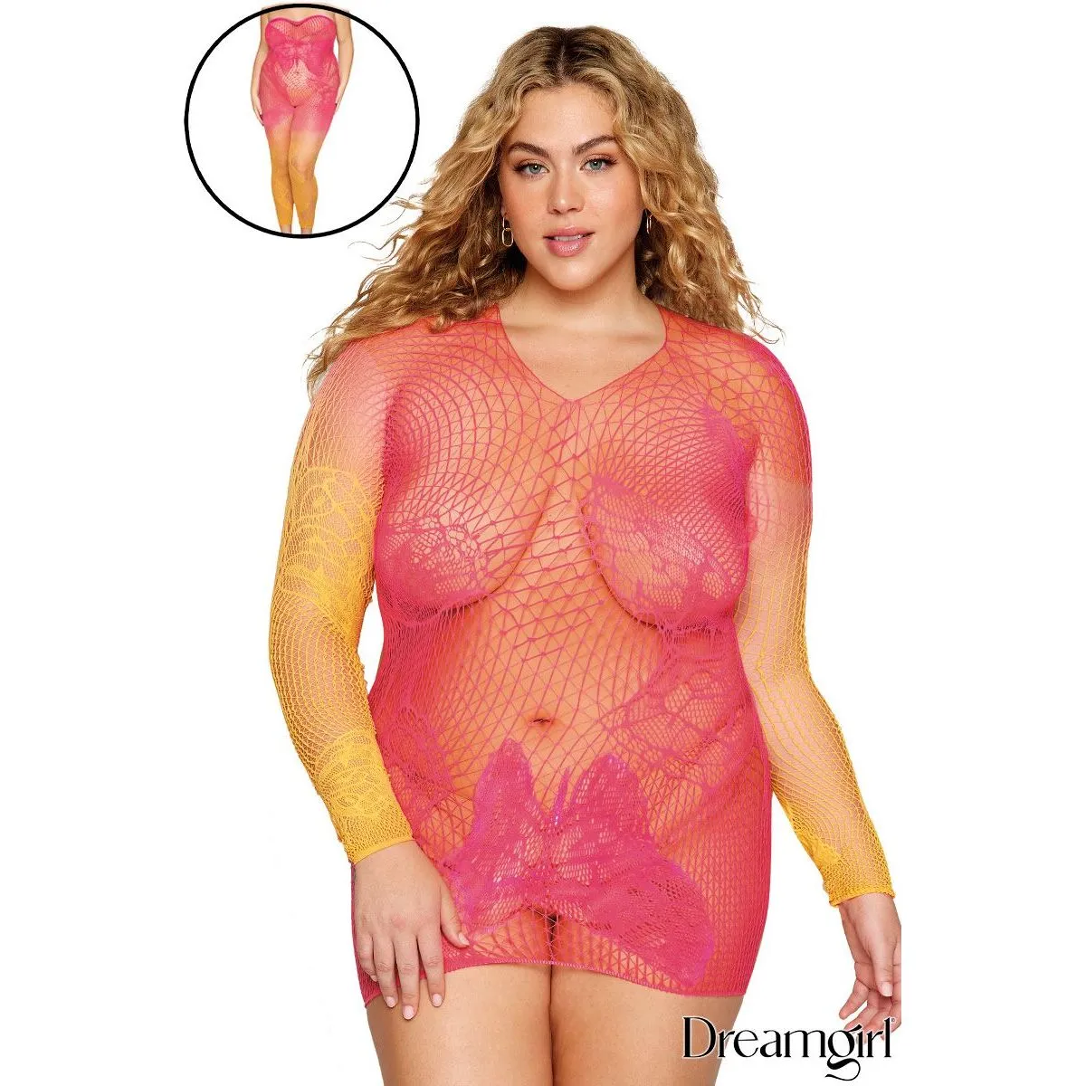 Two Tone Ombre Babydoll or Bodystocking by Dreamgirl