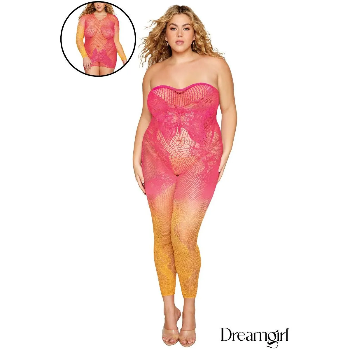 Two Tone Ombre Babydoll or Bodystocking by Dreamgirl