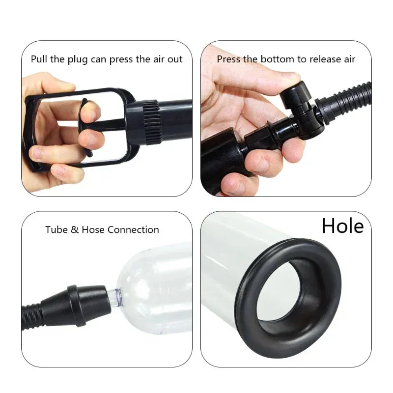 Vacuum Penis Pump Male Sex Toy - Manual Enlarger Delay Ejacuation Training Kits