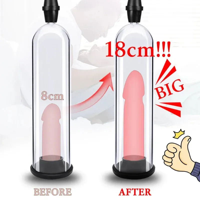 Vacuum Penis Pump Male Sex Toy - Manual Enlarger Delay Ejacuation Training Kits