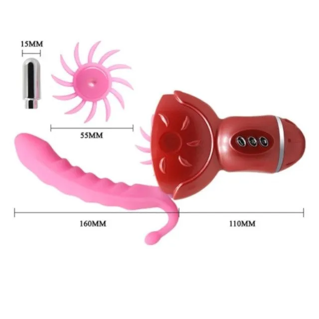 Vibrator BAILE Rolling Fun II. în formă de roată. pentru clitoris și punctul G. funcție de simulare sex oral. 6 funcții de rotație. roz