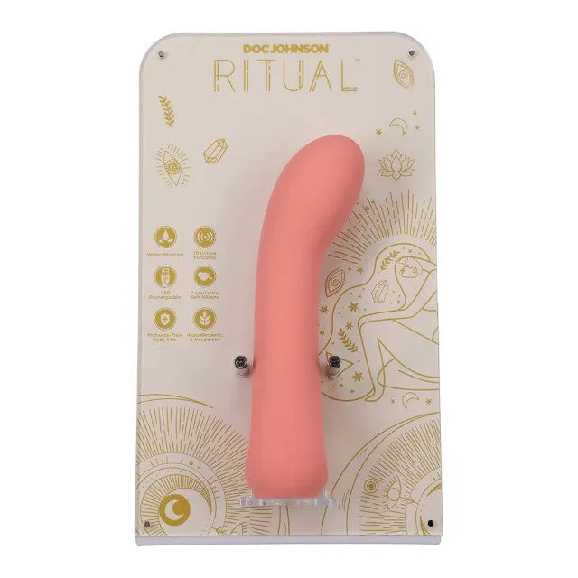 Vibrator DOC JOHNSON Ritual Zen. pentru stimularea punctului G. 10 funcții de vibrație. rezistent la apă. roz corai