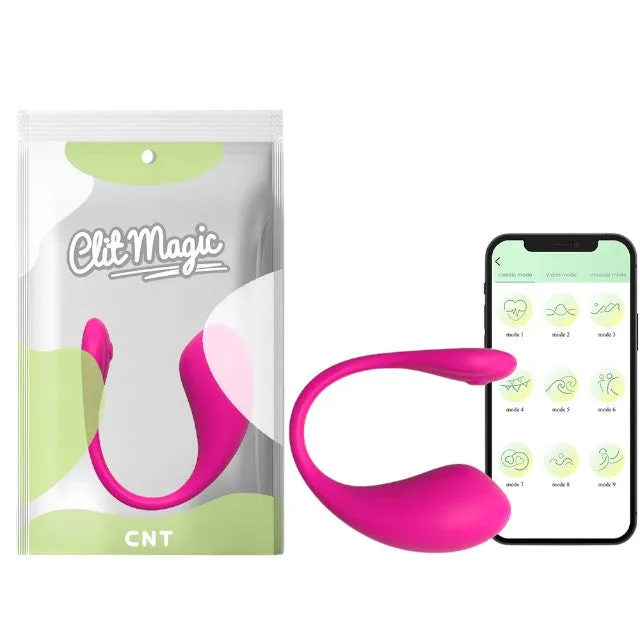 Vibrator dublu CNT Clit Magic - The Insider. control prin aplicație. vibrații personalizate. rezistent la apă IPX7. culoare roz