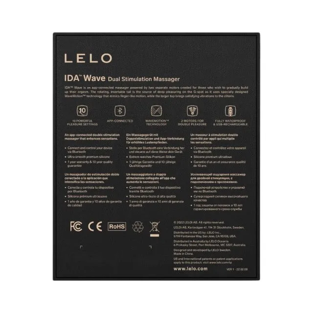 Vibrator dublu LELO IDA WAVE. pentru clitoris și punctul G. control prin aplicație. funcție de rotație. 10 funcții de vibrație. negru
