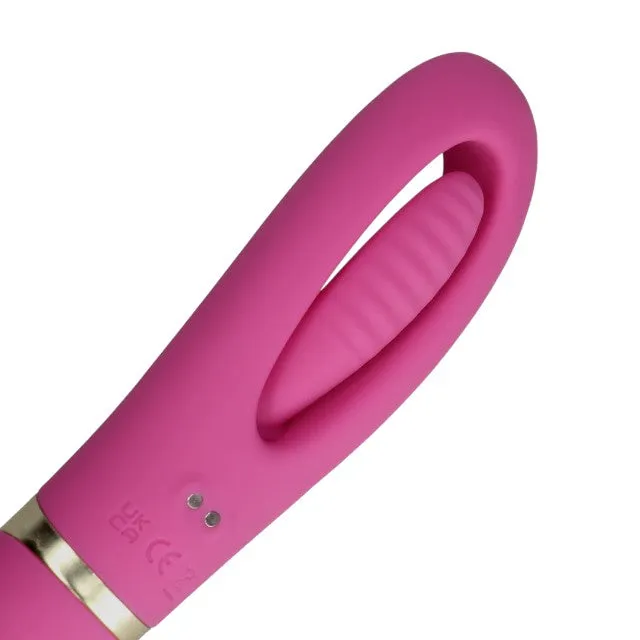 Vibrator dublu LOVELINE Double-Sided Flapping and G-Spot Vibrator. cu funcție de lovituri ritmice. 20 funcții de vibrație. roz