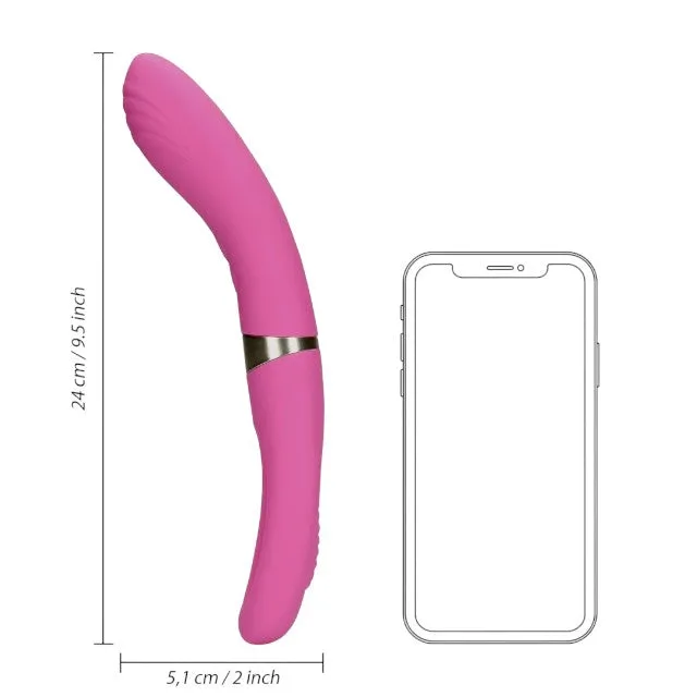 Vibrator dublu LOVELINE Double-Sided Flapping and G-Spot Vibrator. cu funcție de lovituri ritmice. 20 funcții de vibrație. roz