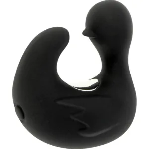 Vibrator pentru deget BLACK & SILVER Ducky Vibrating Thimble. în formă de rățușcă. cu 11 funcții de vibrație. negru