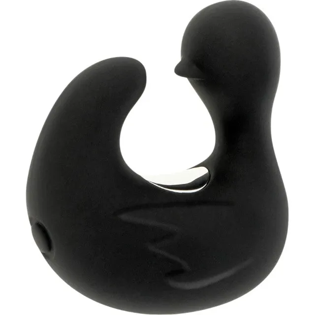 Vibrator pentru deget BLACK & SILVER Ducky Vibrating Thimble. în formă de rățușcă. cu 11 funcții de vibrație. negru